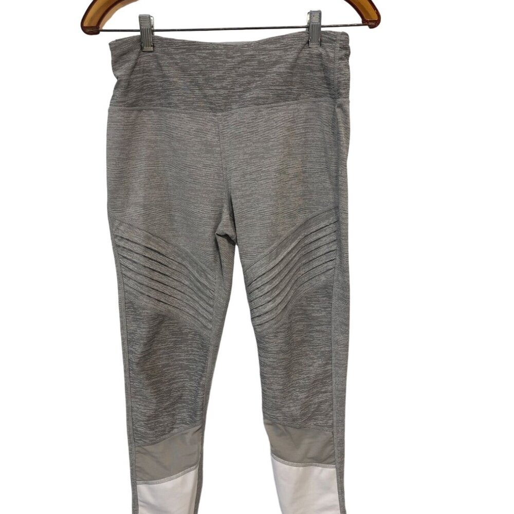 Avia Leggings Activewear Womens Medium 8-10 Grey White Pants Workout Gym Running